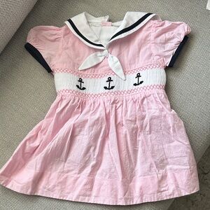 Carriage Boutique Pink and White Nautical Dress